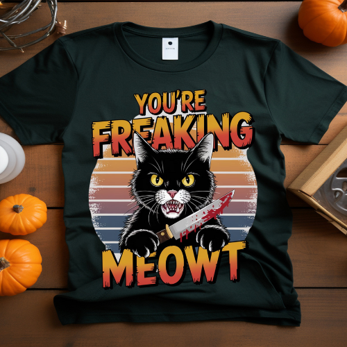Funny Cat Themed Unisex Jersey Tee - 'You're Freaking Meowt'