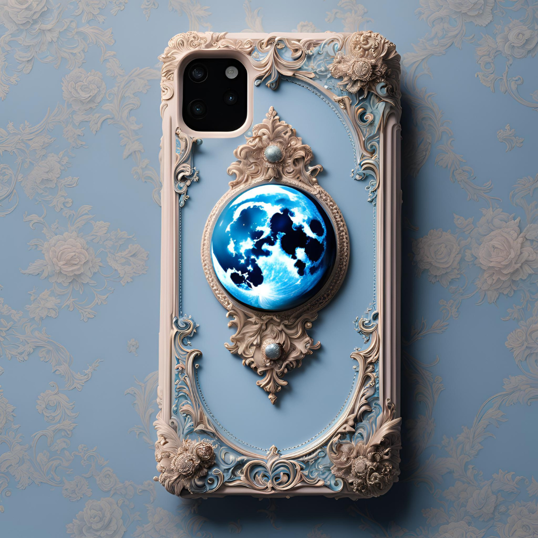 Artistic iPhone Case - Tough Cases with Elegant Design, Celestial Moon Phone Case for iPhone, Samsung, and Google Pixel