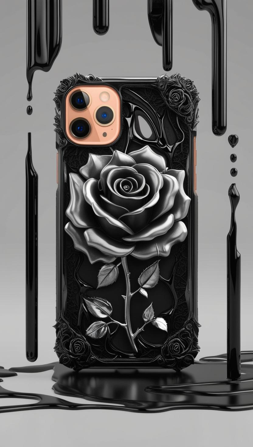 Black Rose Phone Case - Tough & Stylish Floral Design for iPhone, Samsung, and Google Pixel
