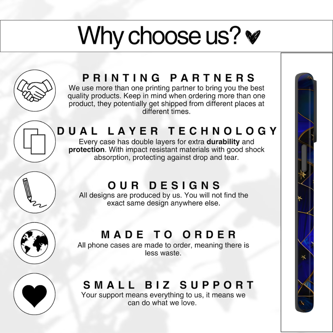 Stylish Tough Phone Case with Celestial Design, Celestial Moon Phone Case