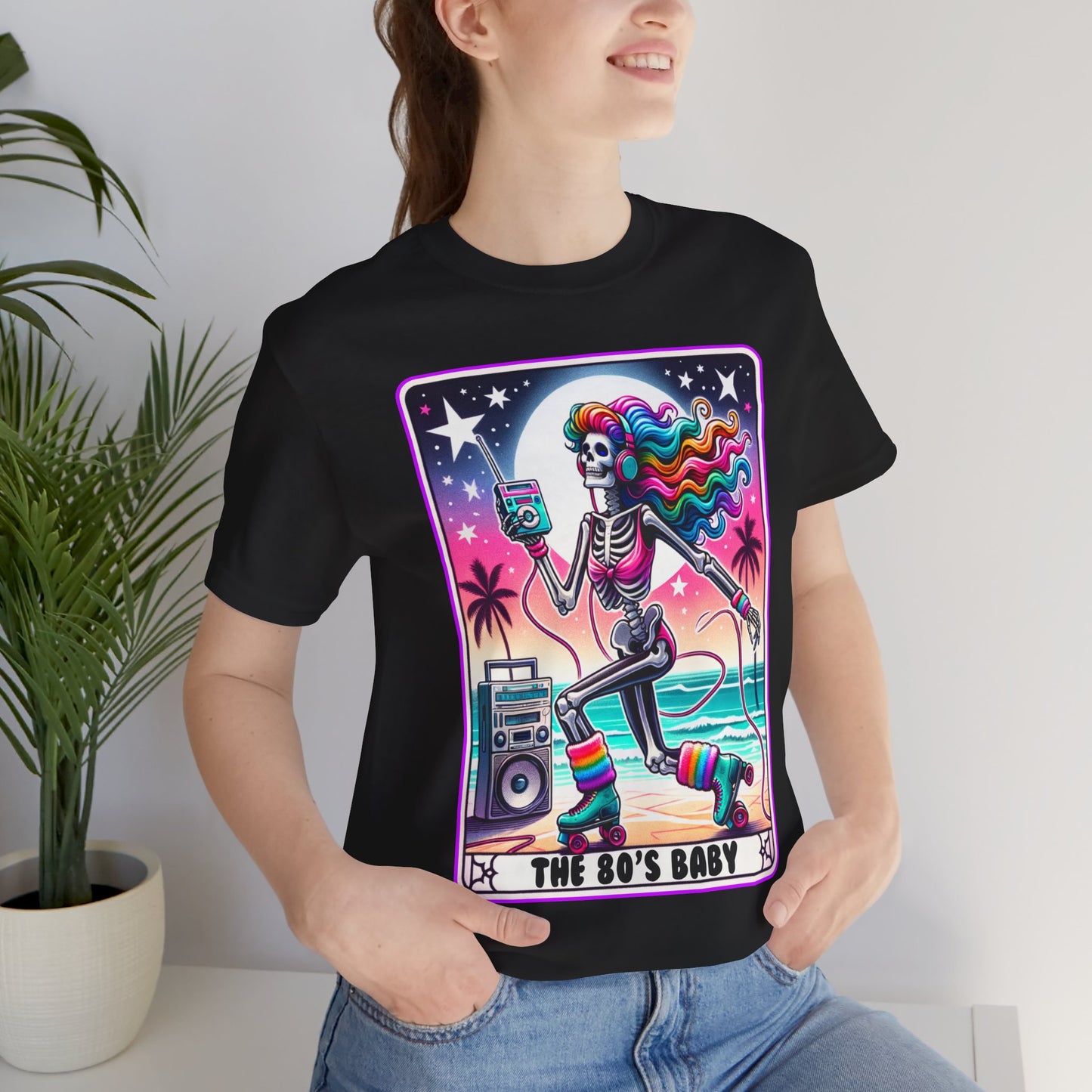 The 80's Baby Tarot Card Shirt, Tarot Card T, Skeleton Mom T-shirt, Celestial Mama Shirt, Witchy Vibes Tee, 80's Tee, Vintage Gift For Mom