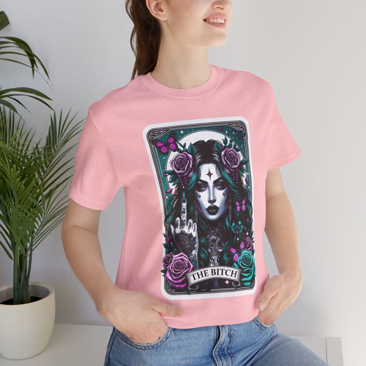 The Bitch Graphic Tee - The Bitch Tarot Card Shirt, Sarcastic Shirt, Tarot Card Shirt, Gift For Her, Trendy Shirt, Tarot Lover Gift, Funny Skull Shirt, Witch Shirt