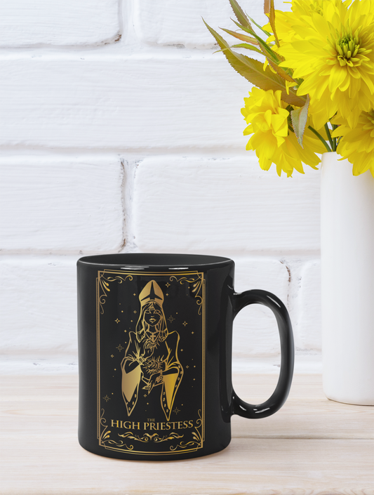 High Priestess Ceramic Mug - 11oz & 15oz Coffee Cup for Mystical Vibes, The High Priestess Tarot Card Coffee Mug, Witchy High Priestess Coffee Mug