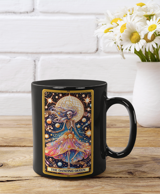 Dancing Queen Skeleton Mug - Perfect Gift for Halloween & Celebrations, The Dancing Queen Tarot Card Coffee Mug