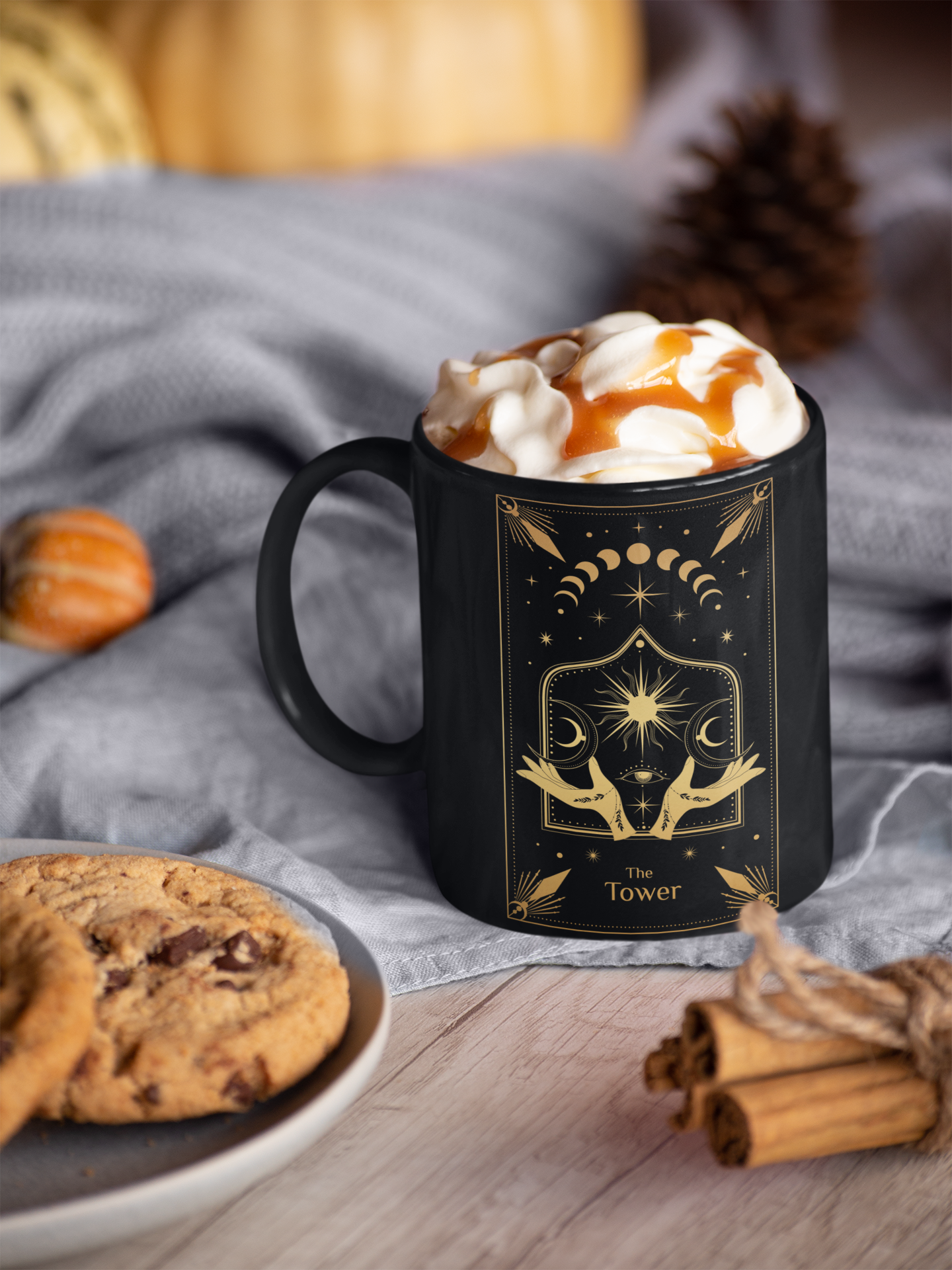 Mystical Tarot Ceramic Mug - 'The Tower' Design - 11oz & 15oz, The Tower Tarot Card Coffee Mug, Celestial Mug, Mystical Mug