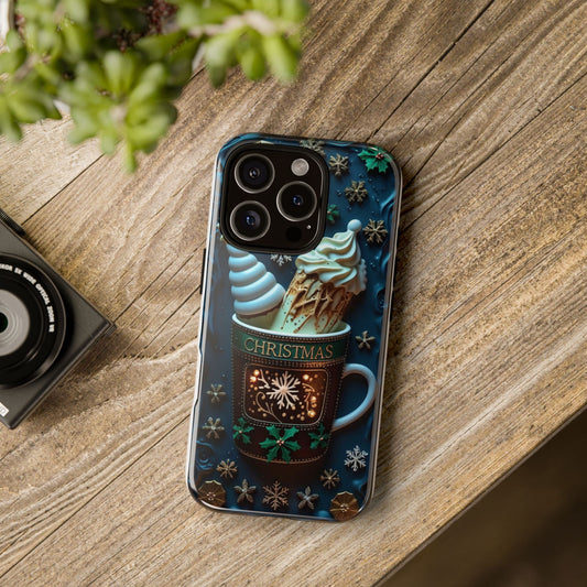 Christmas Coffee Cup Phone Case, Holiday Gift, Seasonal Phone Cover, Festive Accessories, Winter Decor