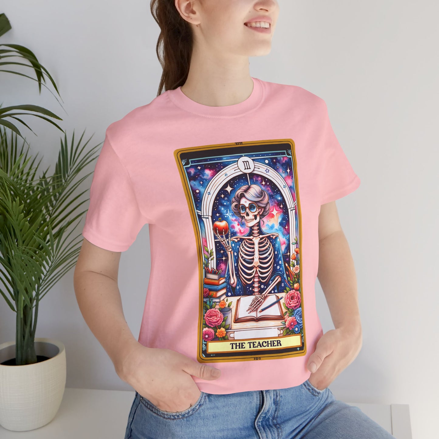 The Teacher Skeleton Graphic Tee -The Teacher Tarot Card T-Shirt, Funny Teacher Sweatshirt, Tarot Card Hoodie, Back to School Shirt For Teacher, Skeleton Teacher,Teacher Life