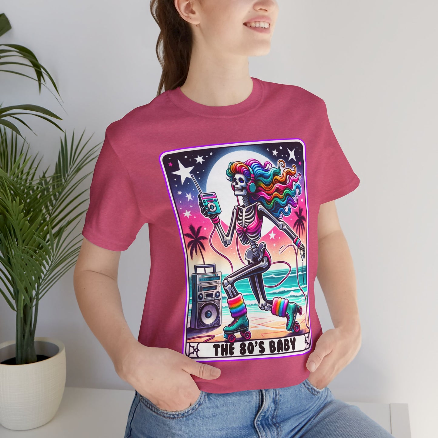 The 80's Baby Tarot Card Shirt, Tarot Card T, Skeleton Mom T-shirt, Celestial Mama Shirt, Witchy Vibes Tee, 80's Tee, Vintage Gift For Mom