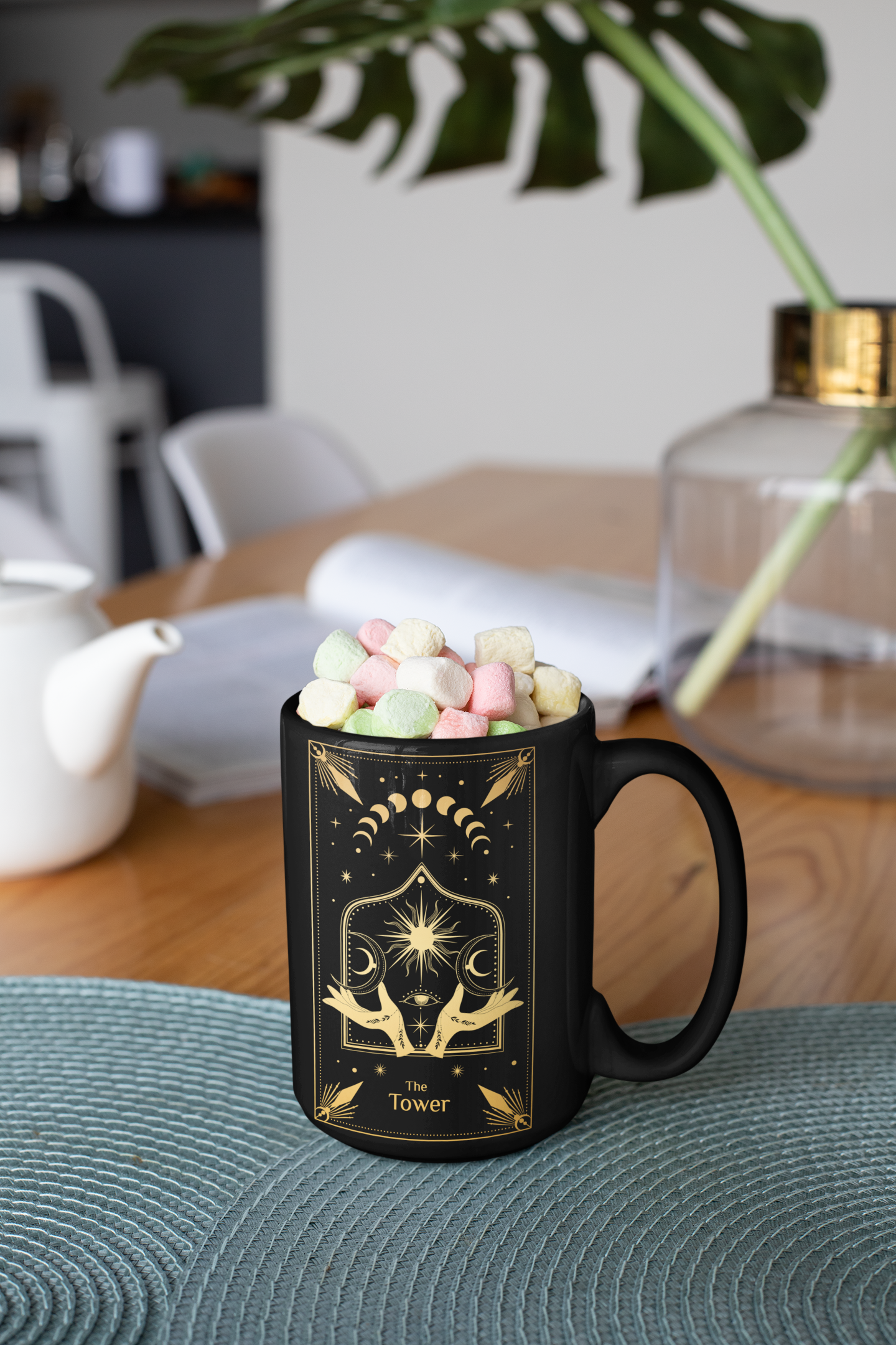 Mystical Tarot Ceramic Mug - 'The Tower' Design - 11oz & 15oz, The Tower Tarot Card Coffee Mug, Celestial Mug, Mystical Mug