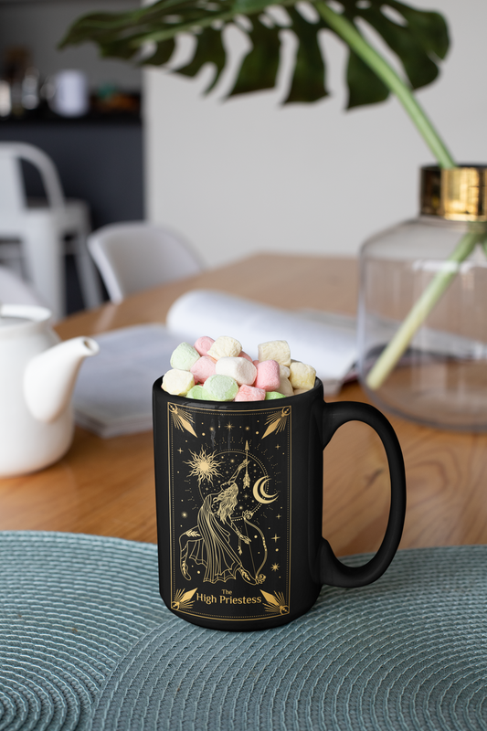 The High Priestess Tarot Card Coffee Mug, Tarot Card Coffee Mug, The High Priestess Tarot, High Priestess Coffee Mug, High Priestess Mug