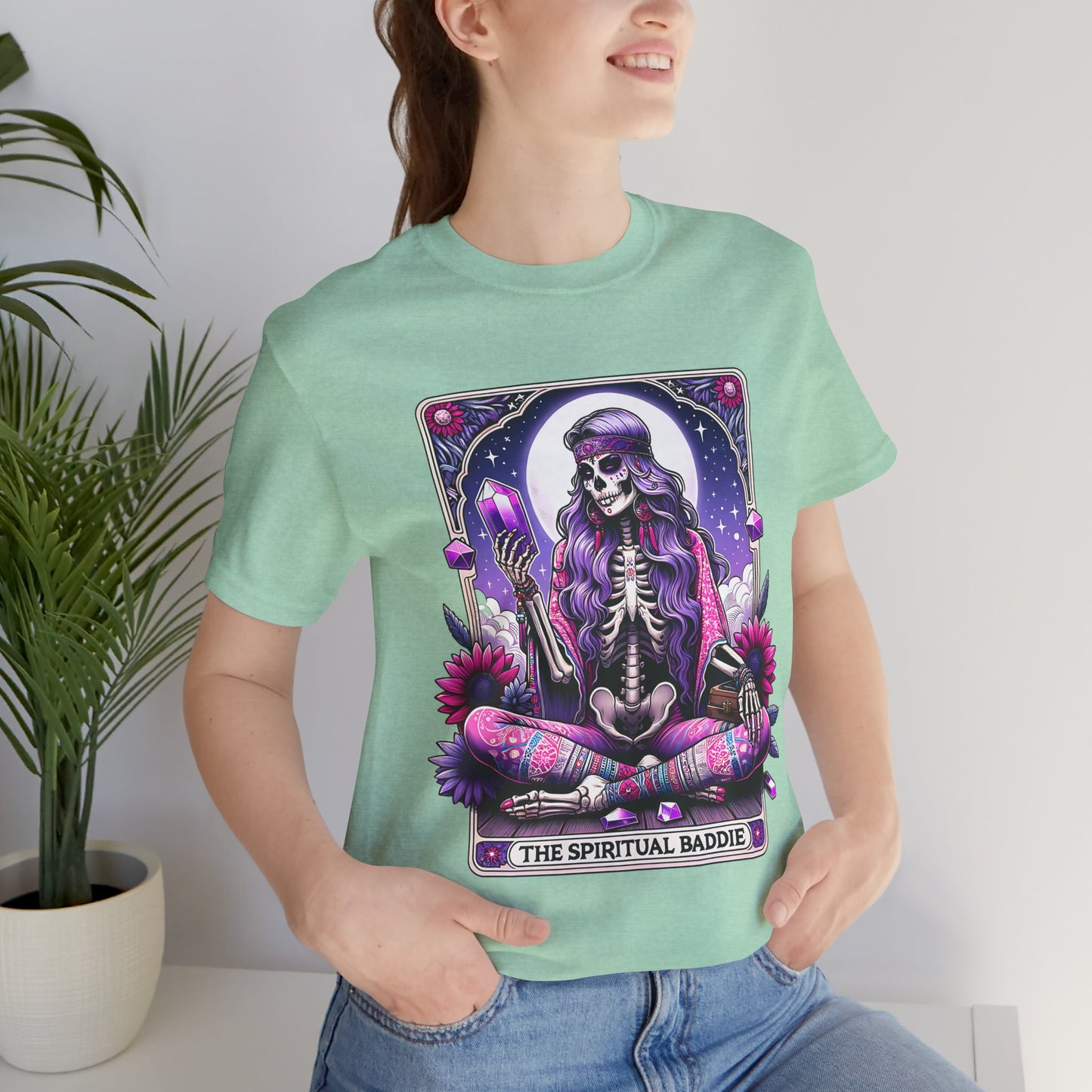 The Spiritual Baddie Unisex Jersey Tee - Boho Chic Design for Spirit Seekers, Spiritual Baddie Tarot Card Shirt, Spiritual Baddie Shirt