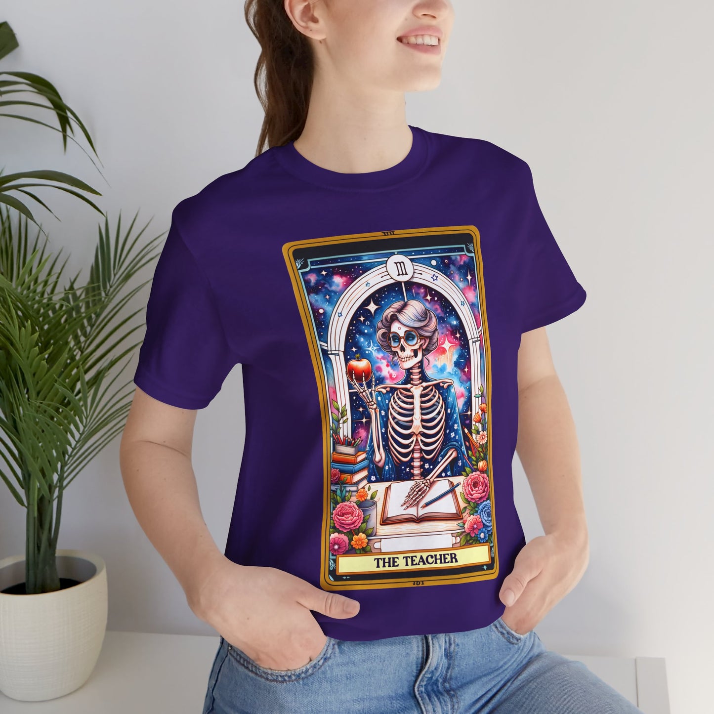 The Teacher Skeleton Graphic Tee -The Teacher Tarot Card T-Shirt, Funny Teacher Sweatshirt, Tarot Card Hoodie, Back to School Shirt For Teacher, Skeleton Teacher,Teacher Life