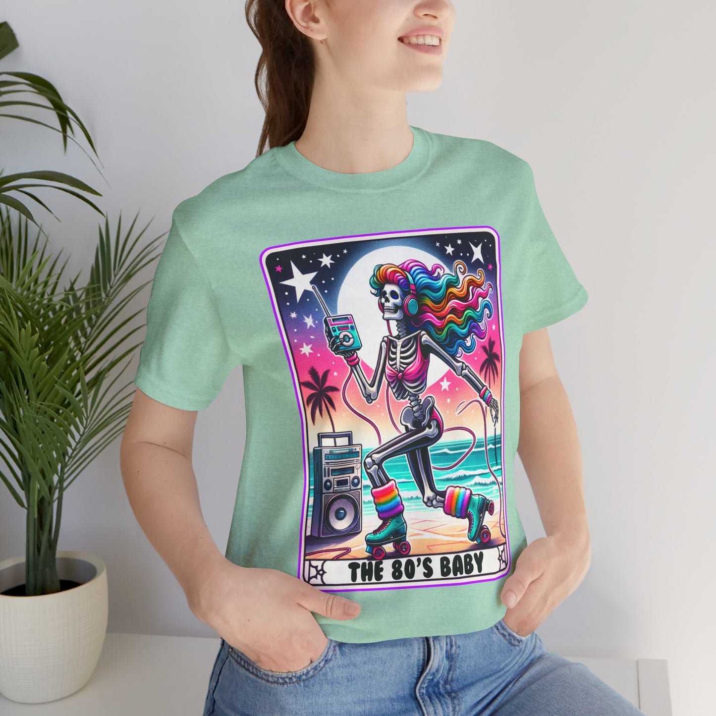 The 80's Baby Tarot Card Shirt, Tarot Card T, Skeleton Mom T-shirt, Celestial Mama Shirt, Witchy Vibes Tee, 80's Tee, Vintage Gift For Mom