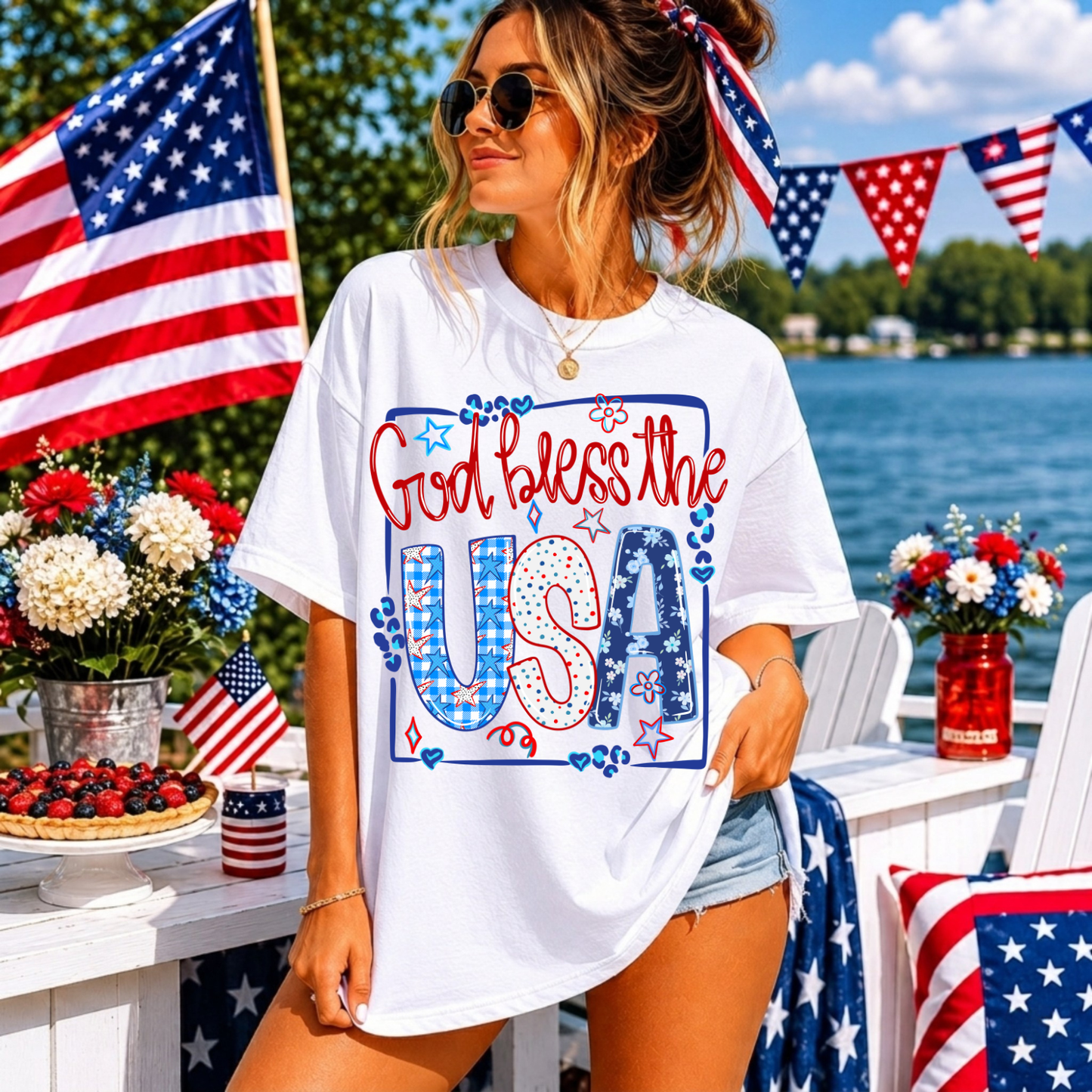God Bless the USA T-Shirt — Patriotic 4th of July Tee