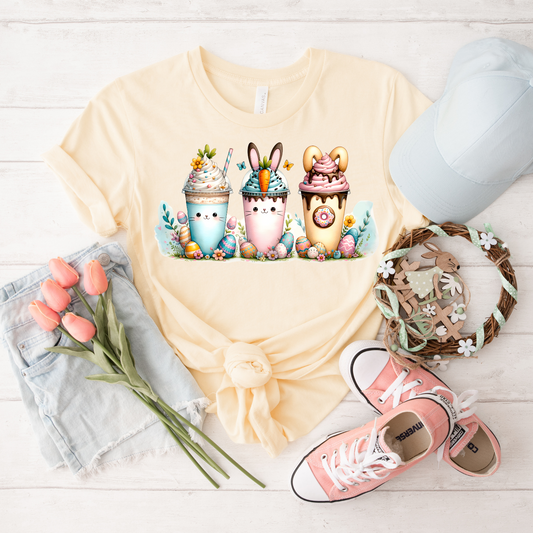Cute Bunny Ice Cream Unisex T-shirt, Spring Outfit, Easter Gift, Animal Lover Shirt, Pastel Colors Tee
