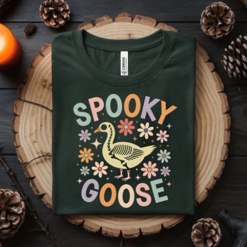 Spooky Goose Crewneck Sweatshirt — Retro Pastel Halloween Goose Graphic