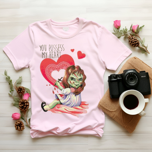 Heartfelt Garment-Dyed T-Shirt - 'You Possess My Heart' Design, Unisex Love Tee, Gift for Valentine's Day, Cute Graphic Tee, Romantic [...]