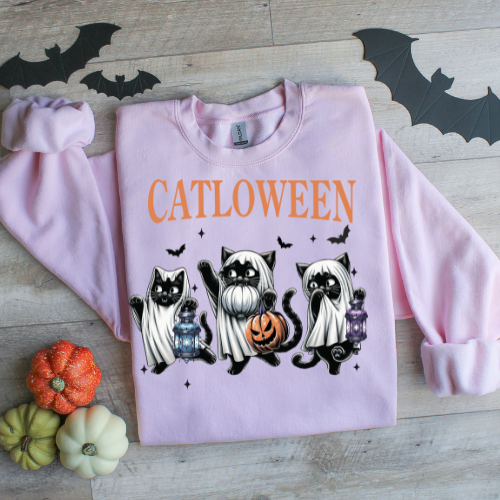 Catlween Sweatshirt - Unisex Halloween Crewneck