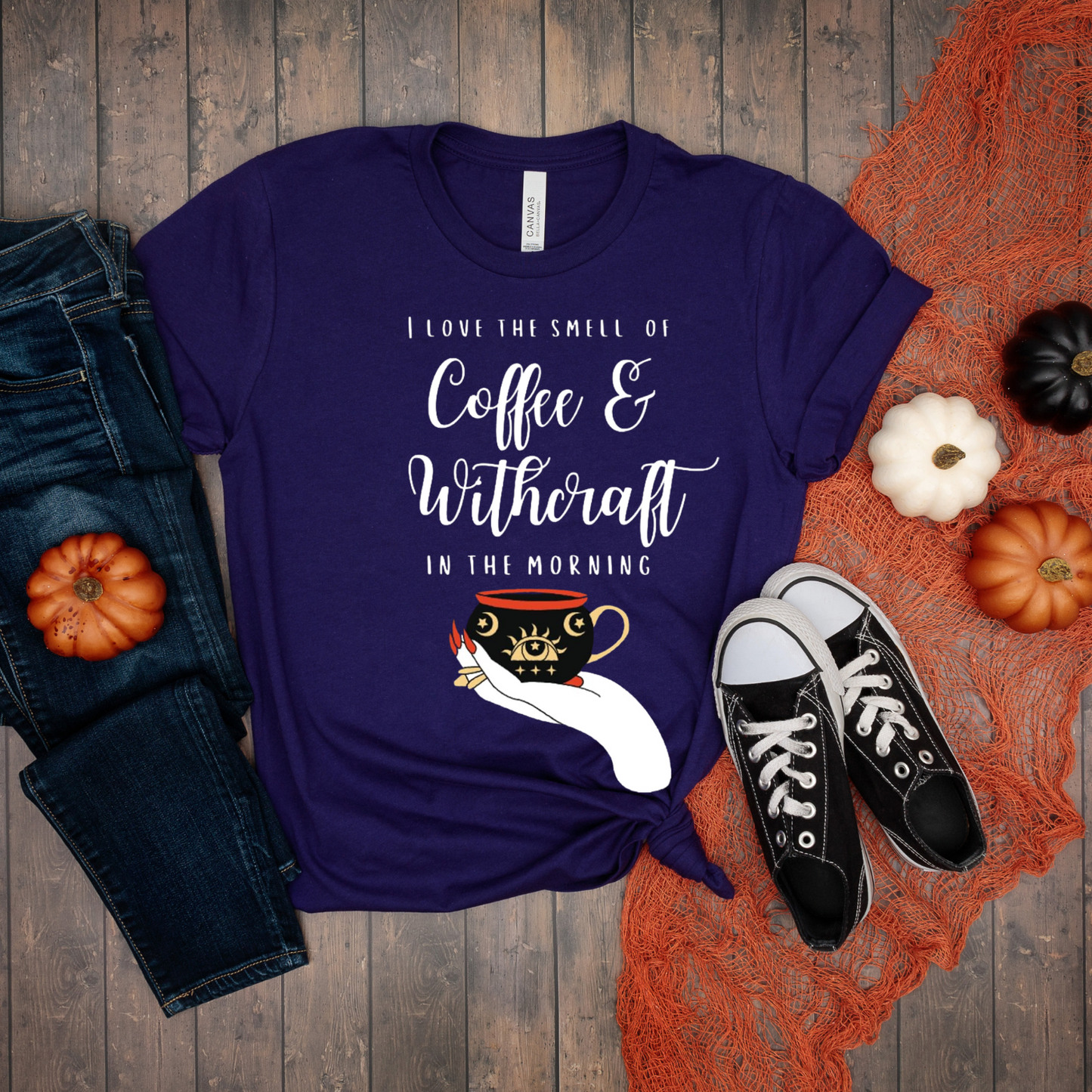 I Love The Smell Of Witchcraft And Coffee In The Morning, Witchcraft Coffee Shirt, Witchy Shirt, Pagan Shirt, Halloween Witch Shirt