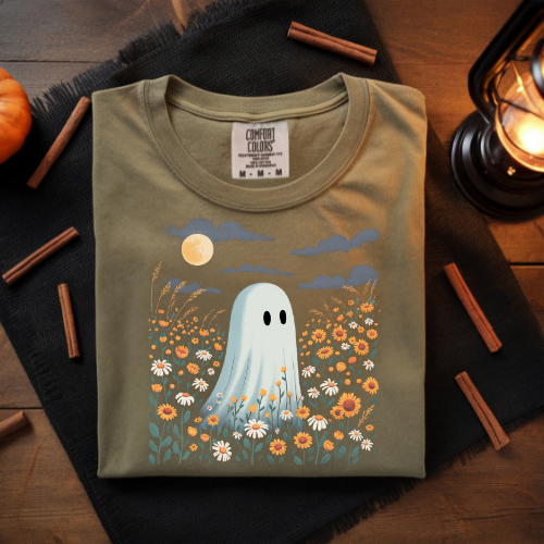 Floral Ghost Sweatshirt, Halloween Floral Apparel