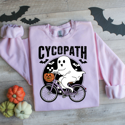 Cycopath Ghost Halloween Crewneck Sweatshirt, Funny Ghost Halloween Sweatshirt, Adult Humor Halloween Sweatshirt