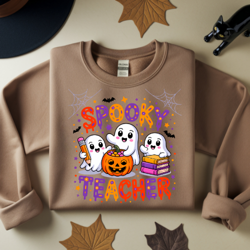 Halloween Teacher Sweatshirt, Funny Teacher Gift, Spooky Crewneck, Fall Apparel, Halloween Costume, Cozy Spirit Wear