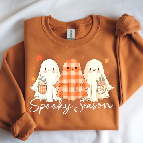 Spooky Season Ghosts Crewneck Sweatshirt, Autumn Ghost Sweatshirt