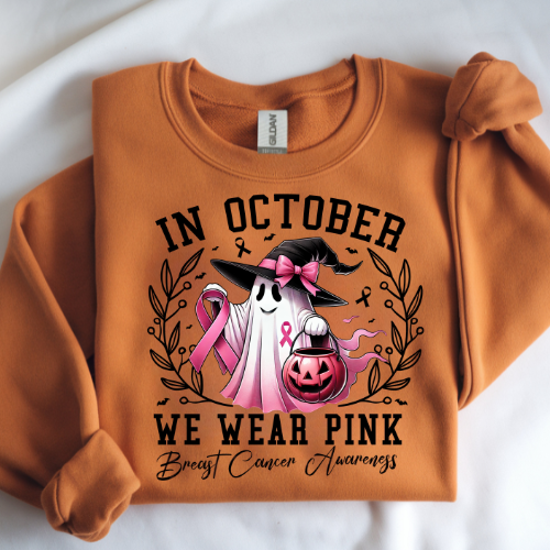 Breast Cancer Awareness Sweatshirt - We Wear Pink, Cozy Crewneck, October Support, Gift for Her, Fundraiser Gear, Hope & Awareness