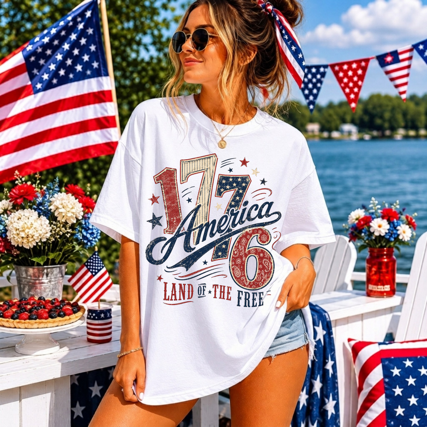 America 1776 'Land of the Free' T-Shirt, 4th of July Shirt