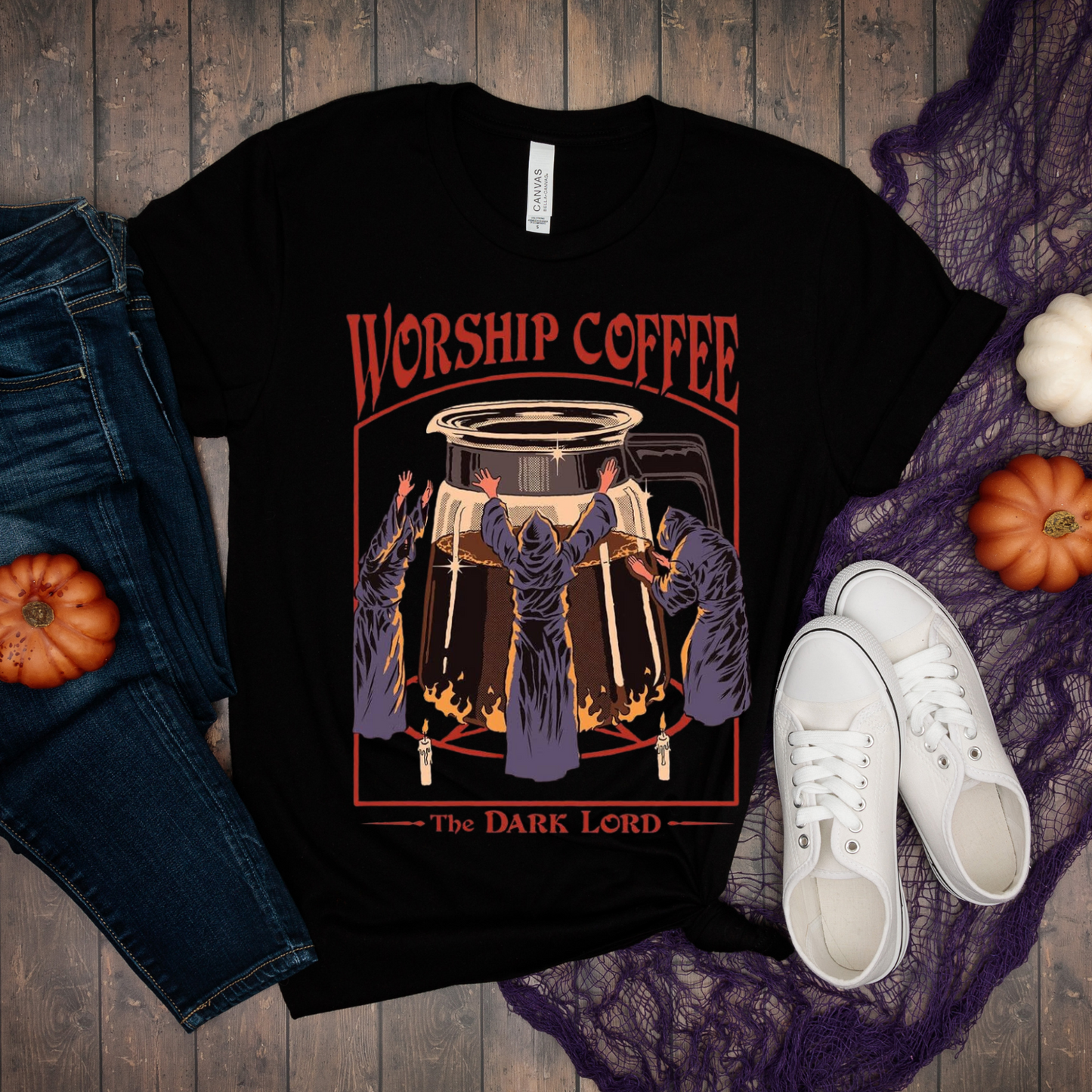 Worship Coffee Witchy Shirt, Coffee Witch Shirt, Cult Witch Shirt, Coffee Lover Shirt, Coffee shirt, Cult tshirt, Halloween shirt