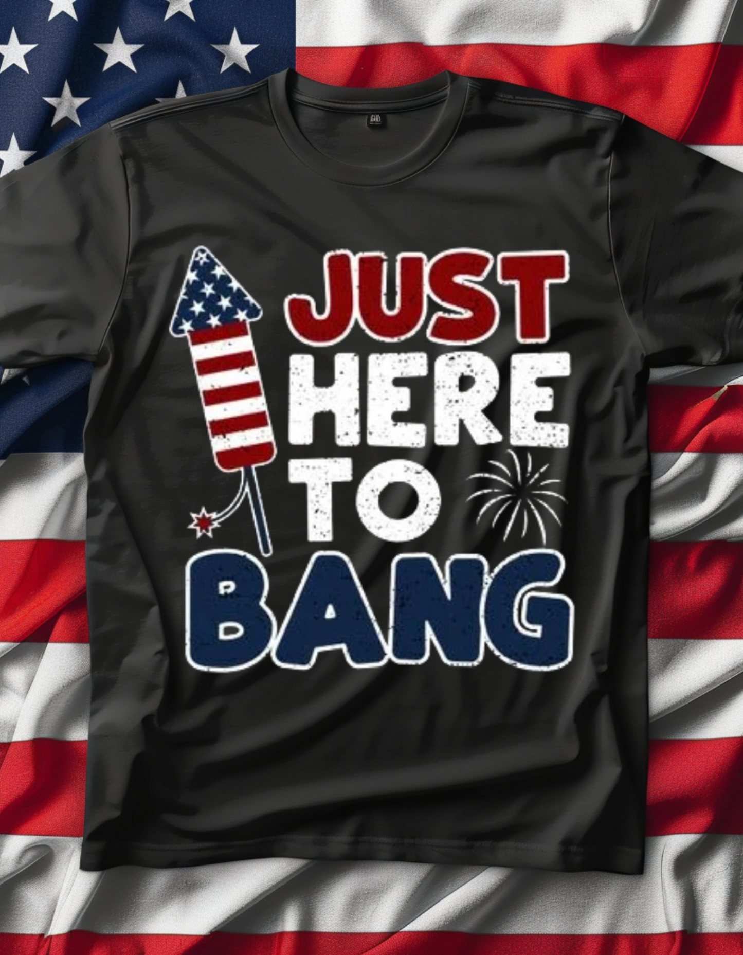 Unisex Softstyle T-Shirt - Just Here to Bang - Fun Independence Day Tee, Fourth of July Shirt, Summer Celebration Apparel, Festive [...]
