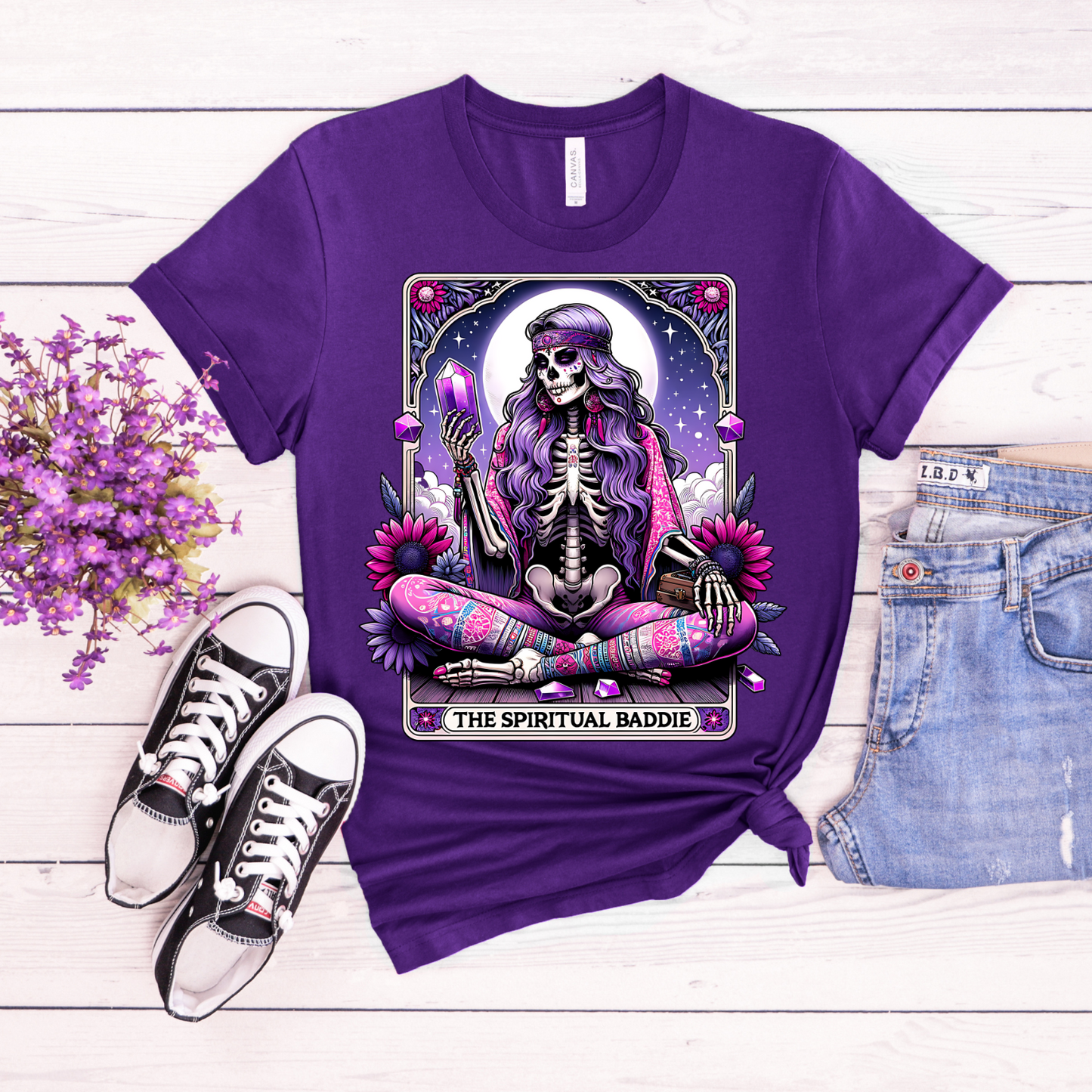 The Spiritual Baddie Unisex Jersey Tee - Boho Chic Design for Spirit Seekers, Spiritual Baddie Tarot Card Shirt, Spiritual Baddie Shirt