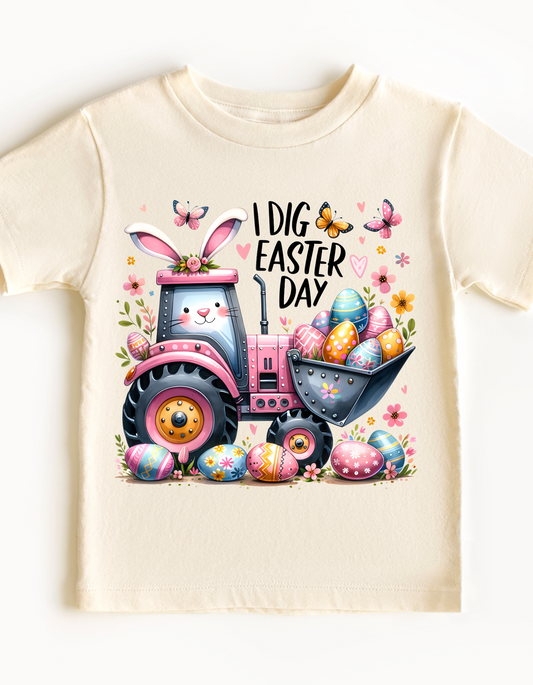 Easter Themed Toddler Tee, I Dig Easter Day Shirt, Kids Easter Outfit, Spring Celebration Top, Toddler Gift for Easter