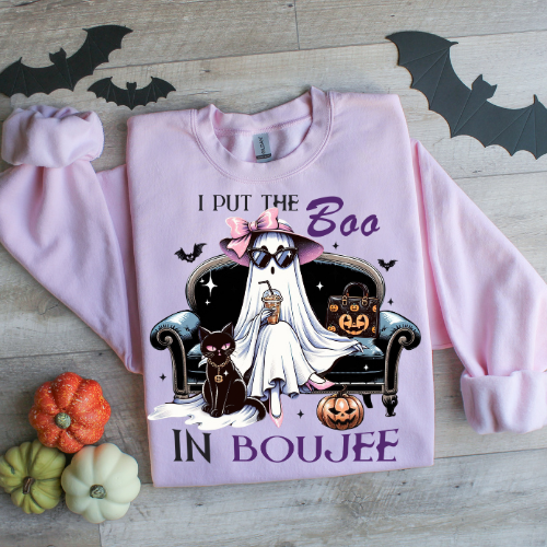 I Put the Boo in Boujee Halloween Crewneck Sweatshirt