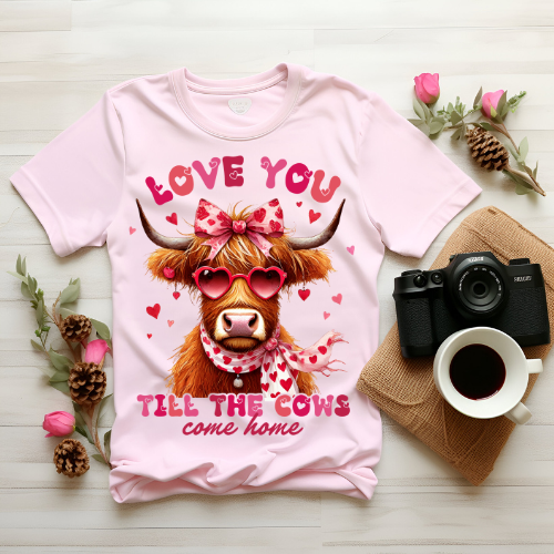 Love You Till The Cows Come Home T-Shirt, Cute Cow Shirt, Valentine's Day Gift, Animal Lover Tee, Unisex Graphic T-Shirt