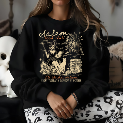 Salem Witch Crewneck Sweatshirt, Cozy Halloween Apparel, Unisex Sweatshirt, Fall Fashion, Spooky Season Gift