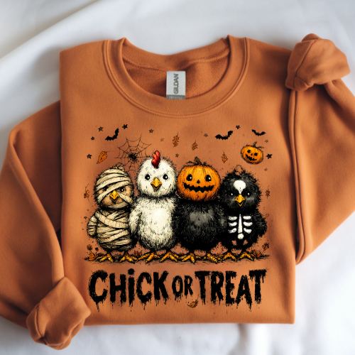 Halloween Themed Crewneck Sweatshirt, Fun Unisex Pullover, Cozy Fall Apparel, Trick or Treat Sweatshirt, Spooky Season Style
