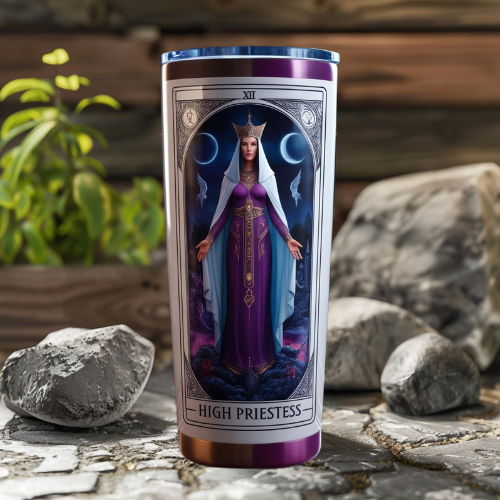 High Priestess 20oz Tumbler - Enchanted Tarot Design for Spiritual Enthusiasts