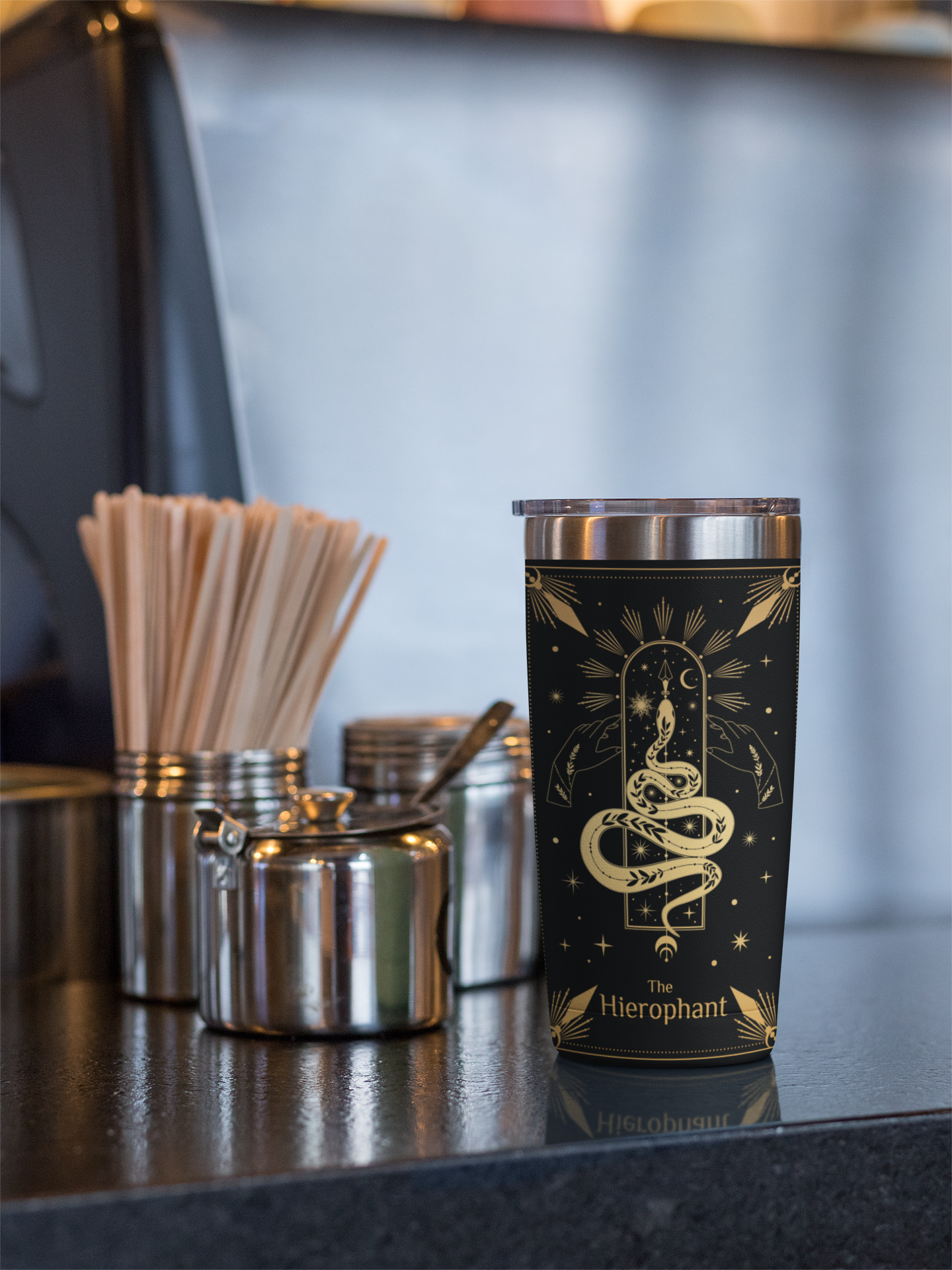 The Hierophant Tarot Card Tumbler, Occult Hierophant tarot card tumbler, The Hierophant Tarot tumbler, Hierophant tarot card tumbler