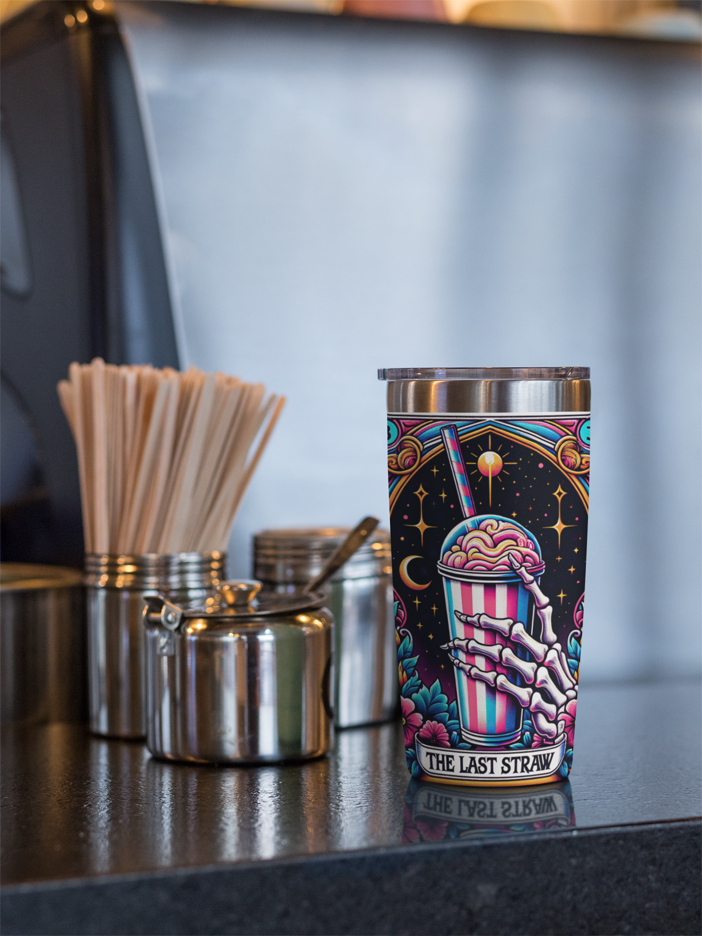 The Last Straw Tarot Card Tumbler, Occult tarot card tumbler, The Last Straw Tarot tumbler, tarot card tumbler