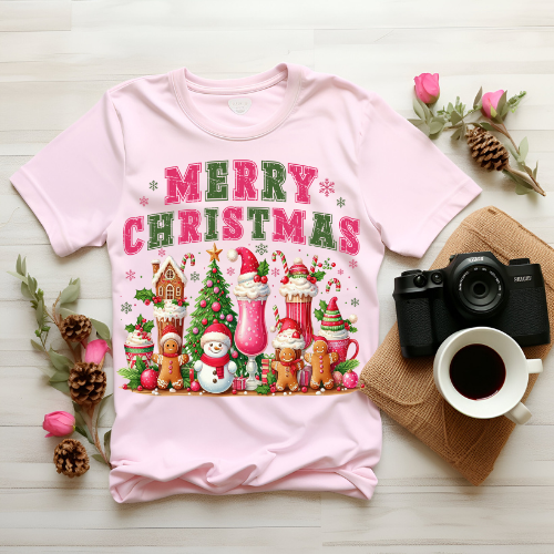 Christmas Crewneck Sweatshirt – "Merry Christmas" Festive Gnomes & Gingerbread Design