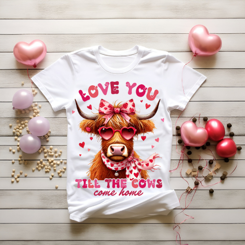 Love You Till The Cows Come Home T-Shirt, Cute Cow Shirt, Valentine's Day Gift, Animal Lover Tee, Unisex Graphic T-Shirt