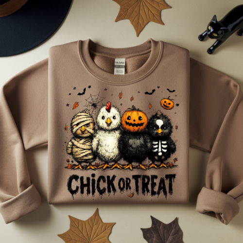 Halloween Themed Crewneck Sweatshirt, Fun Unisex Pullover, Cozy Fall Apparel, Trick or Treat Sweatshirt, Spooky Season Style