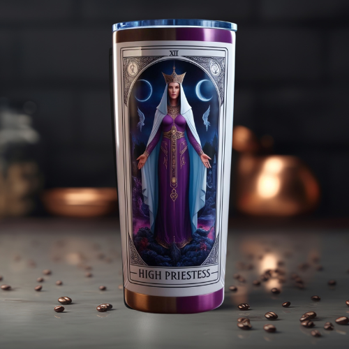 High Priestess 20oz Tumbler - Enchanted Tarot Design for Spiritual Enthusiasts