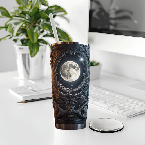 Celestial Moon 20oz Tumbler - Stylish Voyager for Stargazers