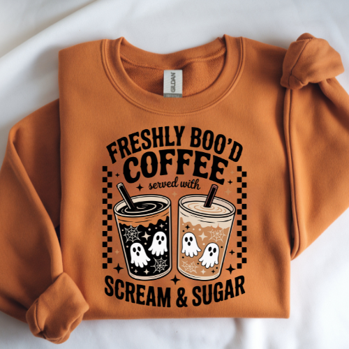 Halloween Coffee Ghosts Sweatshirt, Cozy Fall Crewneck, Unisex Sweatshirt, Spooky Apparel, Cute Halloween Gift, Trick or Treat Fashion