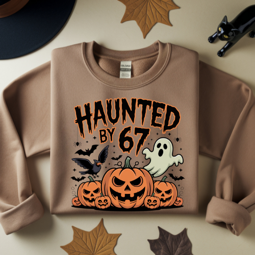 Haunted by 67 Sweatshirt - Unisex Halloween Crewneck