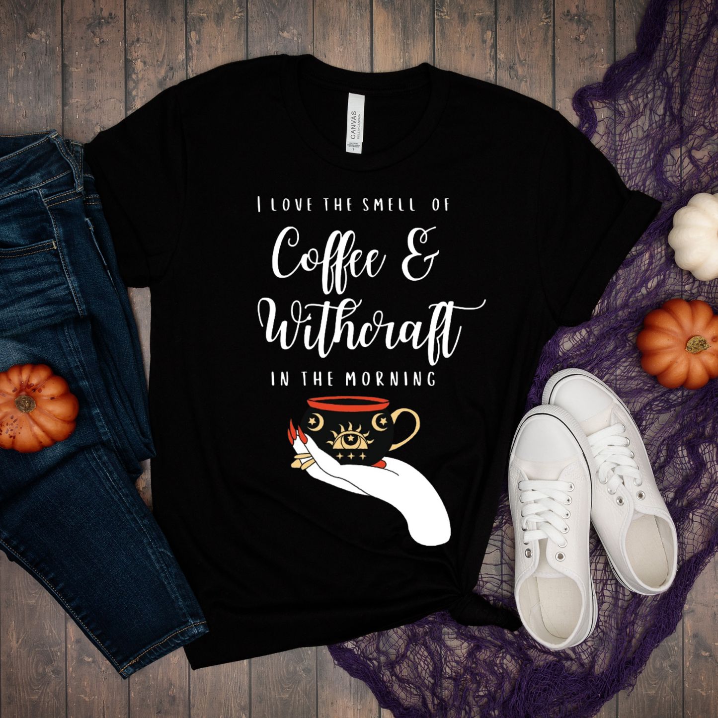 I Love The Smell Of Witchcraft And Coffee In The Morning, Witchcraft Coffee Shirt, Witchy Shirt, Pagan Shirt, Halloween Witch Shirt