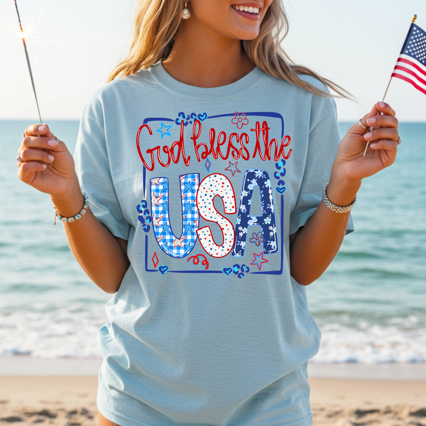 God Bless the USA T-Shirt — Patriotic 4th of July Tee