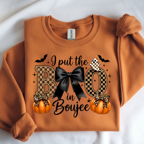 Boo in Boujee Crewneck Sweatshirt - Fun Halloween Apparel for Celebrations